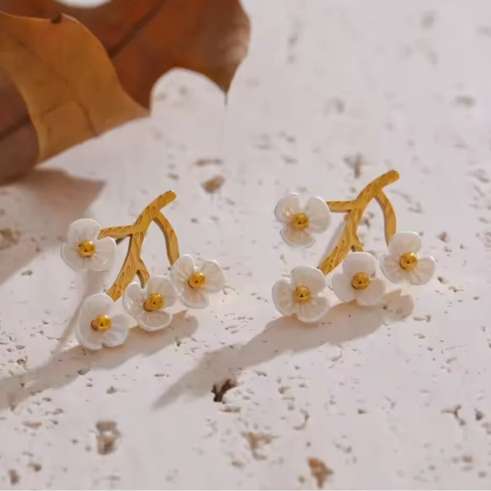 Cherry Blossom Gold Earrings
